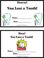 Awards & Certificates-Lost Tooth Award