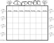 April Calendar Worksheet