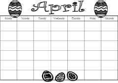 Worksheet April Calendar