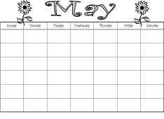 May Calendar Worksheet