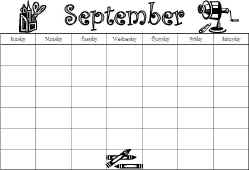 September Calendar Worksheet