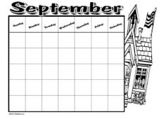 September Calendar Worksheet