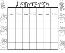 January Calendar Worksheet