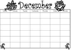 December Calendar Worksheet