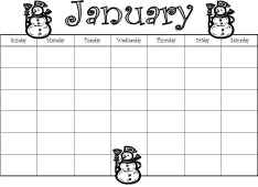 January Calendar Worksheet
