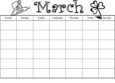 March Calendar Worksheet