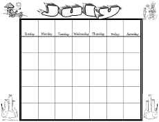 July Calendar Worksheet