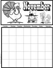 November Calendar Worksheet