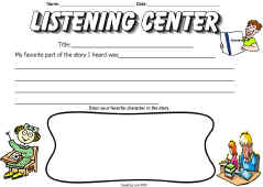Listening Center Worksheet