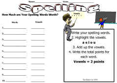 Spelling Center Worksheet