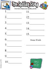Spelling Center Worksheet