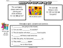 Writing Worksheets-We/Us