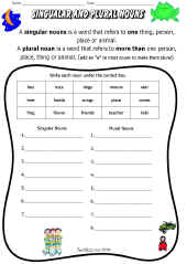Noun Worksheet-Singular/Plural