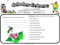 Sentence Worksheet-Action Parts