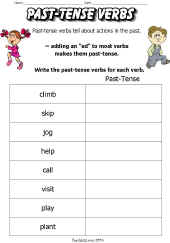 Verb Worksheet-Past Verbs 1