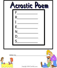 Grammar Worksheets/Poetry-Acrostic Poem