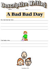 Descriptive Writing Worksheet-Bad Day