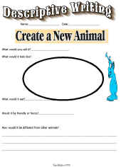 Descriptive Writing Worksheet-Animal