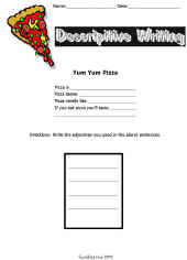 Descriptive Writing Worksheet-Pizza