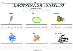 Descriptive Writing Worksheet-Feels