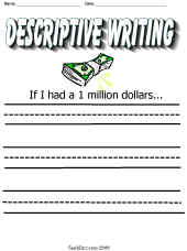 Descriptive Writing Worksheet-Million$