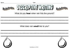 Descriptive Writing Worksheet-Raindrops
