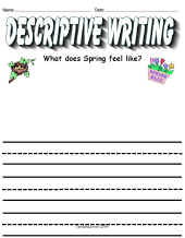 Descriptive Writing Worksheet-Spring