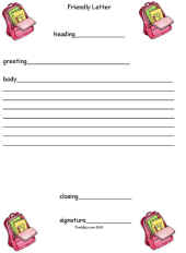 Friendly Letter Worksheets