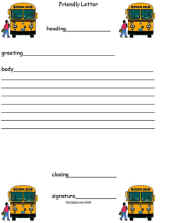 Friendly Letter Worksheets