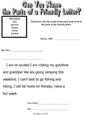 Friendly Letter Worksheets