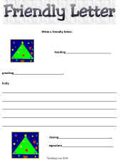 Friendly Letter Worksheets