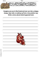 Imaginative Writing Worksheet-Bear2