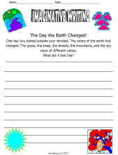 Imaginative Writing Worksheet-Bear