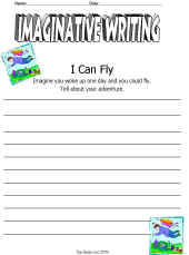 Imaginative Writing Worksheet-Flying