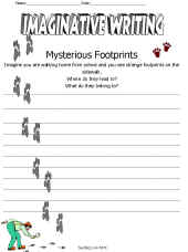 Imaginative Writing Worksheet-Footprints