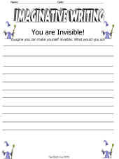 Imaginative Writing Worksheet-Invisible