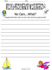 Imaginative Writing Worksheet-No Cars?