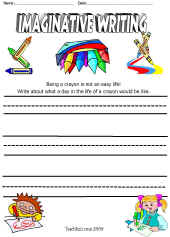 Imaginative Writing Worksheet-Crayon