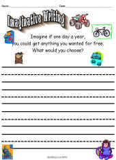 Imaginative Writing Worksheet-Free Anything