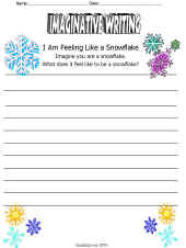 Imaginative Writing Worksheet-Snow Flake