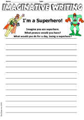 Imaginative Writing Worksheet-Superhero