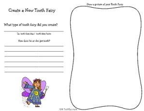 Imaginative Writing Worksheet-Tooth Fairy