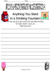 Imaginative Writing Worksheet-Water Fountain