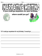 Narrative Writing Worksheet-Birthday