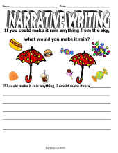 Narrative Writing Worksheet-Rain Anything Worksheet