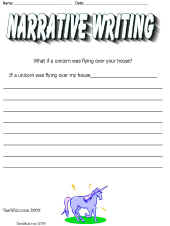 Narrative Writing Worksheet-Unicorn Worksheet