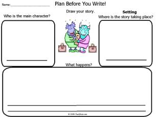 Grammar Worksheets/Writing Maps-Monster (plan/write)