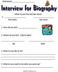 Grammar Worksheets/Writing Outside the Box-Biography Worksheet