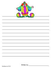 Writing Paper-Clown Worksheet