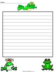 Writing Paper-Frog Worksheet